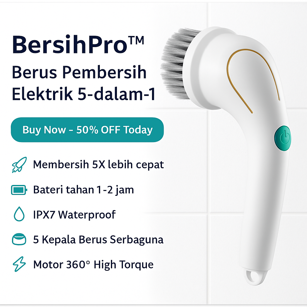 BersihPro™ – 5-in-1 Berus Pembersih Elektrik (Magic Brush)